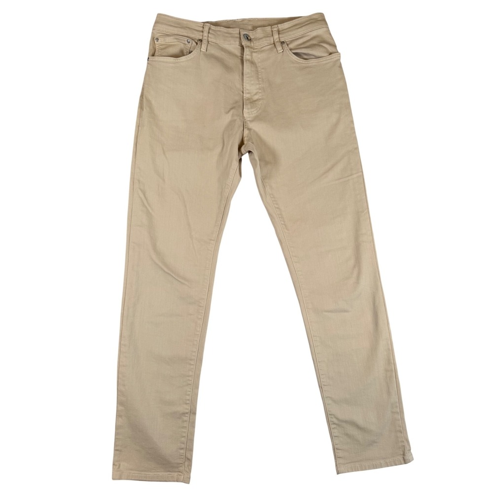 J. McLaughlin Mens Khaki Tan Straight Leg 5-Pocket Stretch Pants Size 33